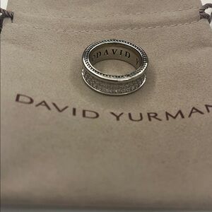 David Yurman Pavé Sterling Silver Band Ring Sz8